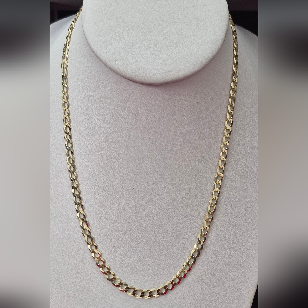 10kt Gold Curb Design Solid Chain